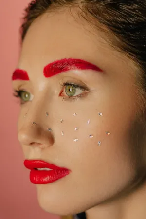 Red Eyebrows And Lipstick