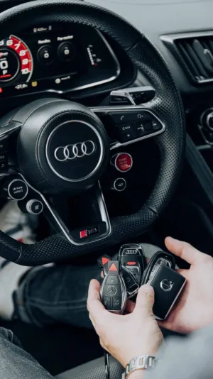 Audi Car Interior With Multiple Car Keys