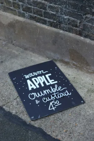Warm Apple Crumble & Custard Sign