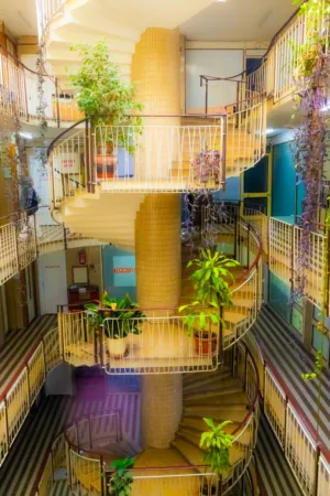 Spiral Staircase With Plants