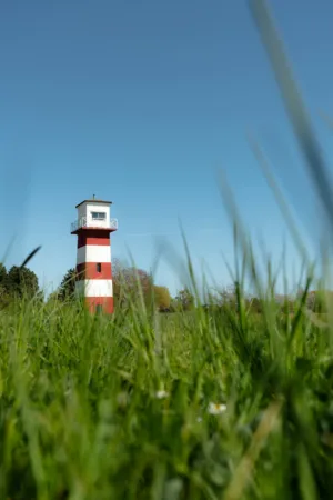 Red And White Striped Lighthouse