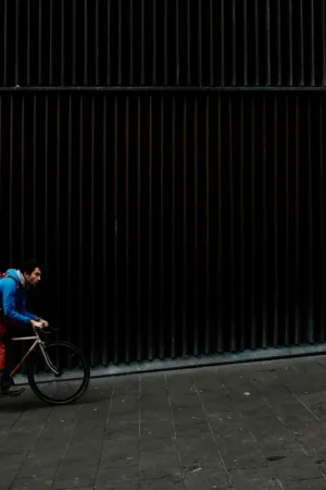 Bicyclist In Urban Setting