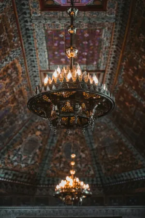 Ornate Chandelier In A Grand Hall