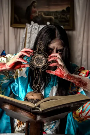 Bloodstained Hands Holding A Cross