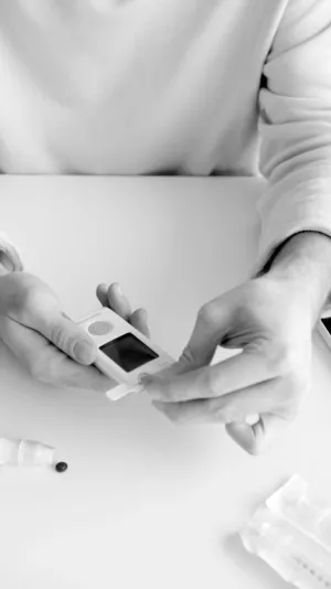 Person Using Glucose Meter