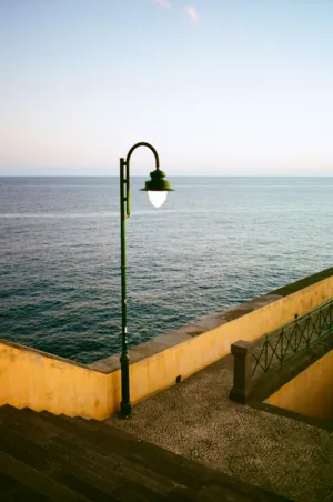 Ocean View With Street Lamp