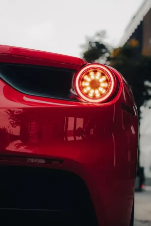 Red Sports Car Tail Light