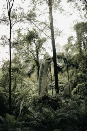Dinosaur Statue In Jungle