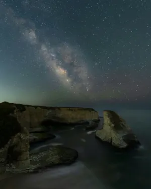 Milky Way Over Coastal Cliffs