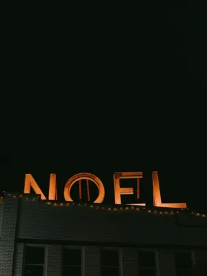 Noel Sign At Night