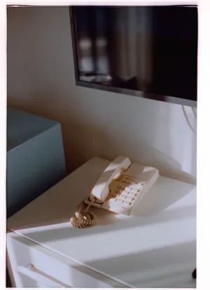 Vintage Telephone On A Table
