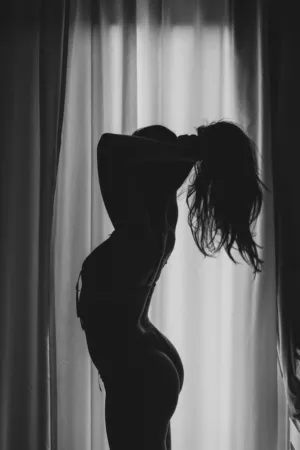 Silhouette Of A Woman In Lingerie