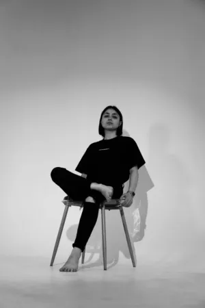 Sitting In Black And White