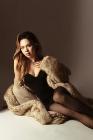 Fur Coat And Black Dress