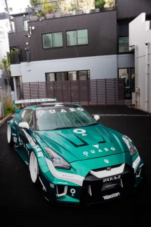 Green Nissan Gt-R With Widebody Kit