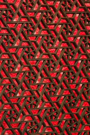 Geometric Pattern On Red Background