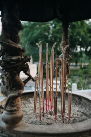 Incense Sticks In A Bowl