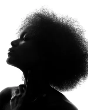 Silhouette Of A Woman With Afro Hair