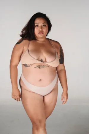 Plus Size Model In Nude Lingerie