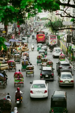 Busy City Street