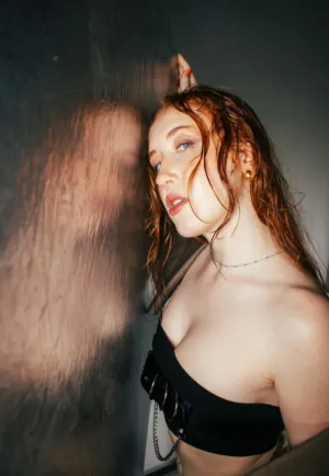 Redhead Model In Black Top