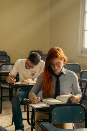 Students Studying In Classroom