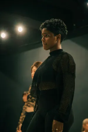 Black Mesh Top Model