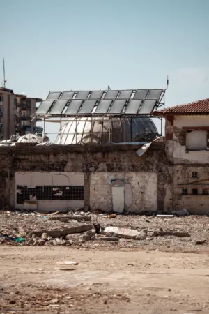 Abandoned Building With Solar Panels