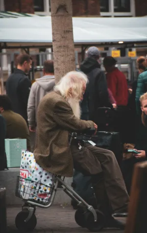 Senior Man With Shopping Cart