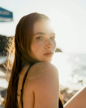 Sunlit Beach Portrait