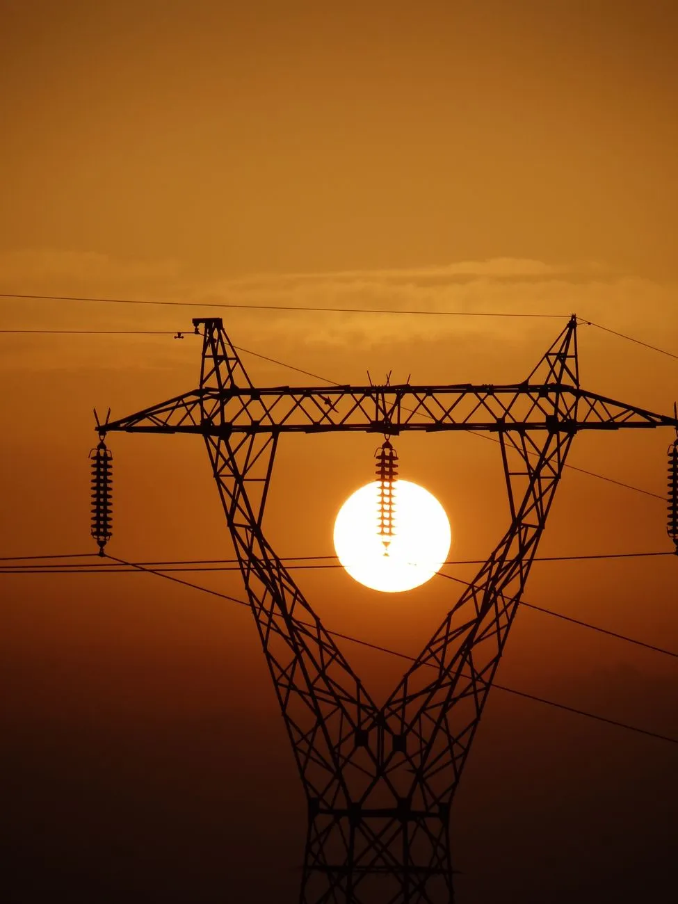 Sunset With Power Lines