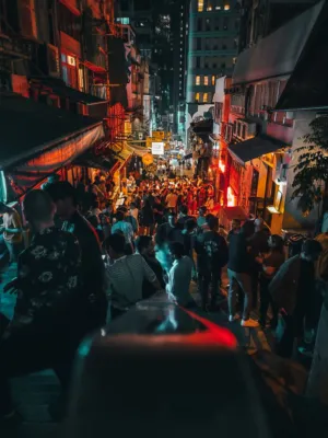 Crowded Night Street