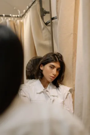 Fashion Model In A Dressing Room