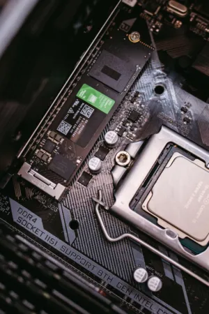 Computer Motherboard Close-Up