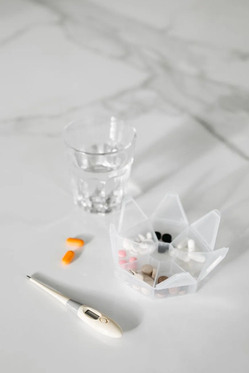 Medication And Thermometer