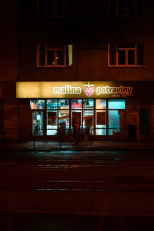 Nighttime Storefront