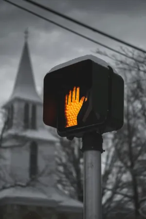Snowy Crosswalk Sign