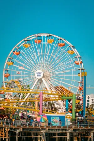 Ferris Wheel At Santa Monica Pier