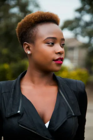 Stylish Black Woman In Black Jacket