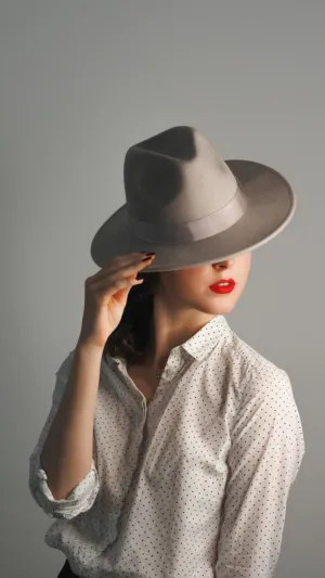 Classic Fedora And Polka Dot Shirt