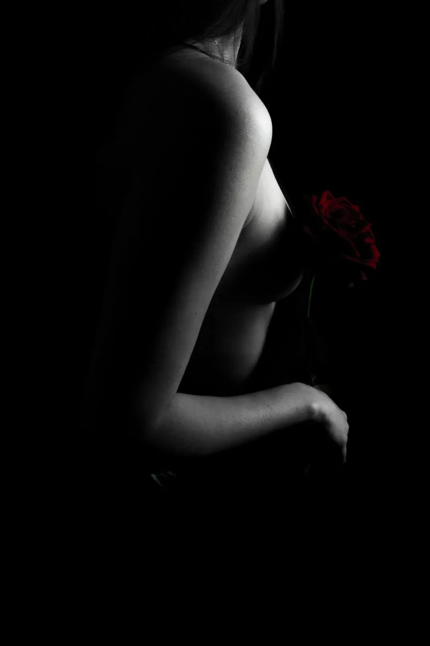 Nude With Red Rose