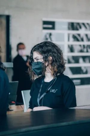Office Worker With Mask