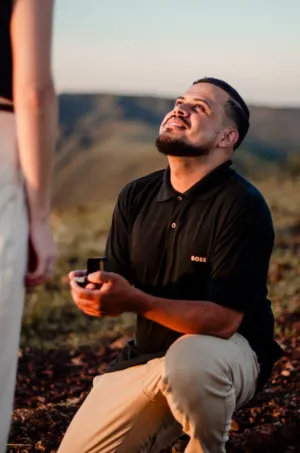 Man Proposing In Nature