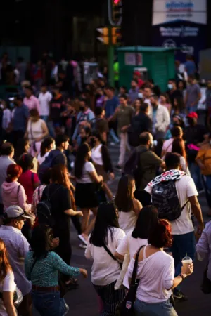 Crowded City Street