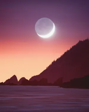 Moonrise Over The Coast
