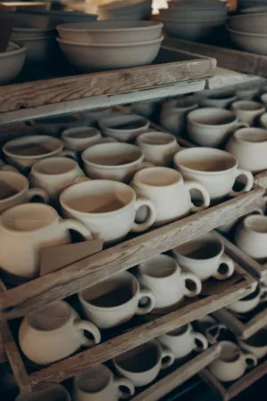 Ceramic Mugs In Workshop