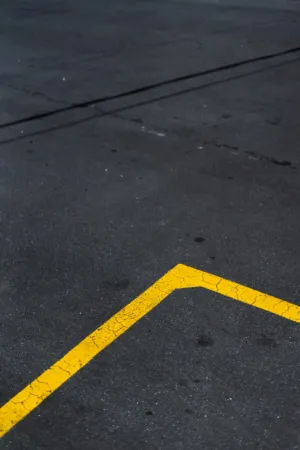 Yellow Line On Black Pavement