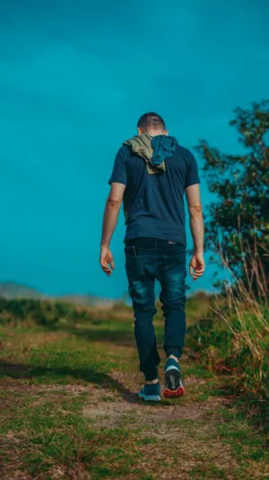 Man Walking On Path