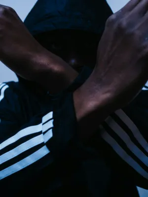 Black Hoodie With Stripes