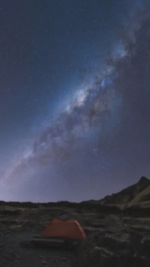 Starry Night Sky With Tent